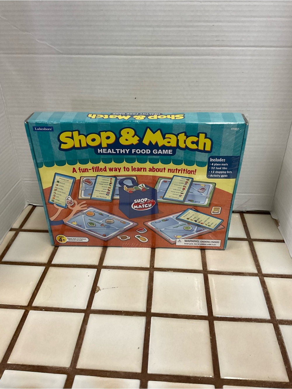 Lakeshore Shop & Match Healthy Food Game - Teal and Yellow